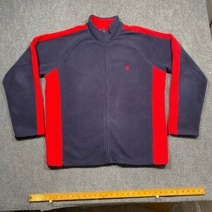 Brooks Brothers 346 Fleece Jacket Full Zip Navy Red Mens XL Polyester